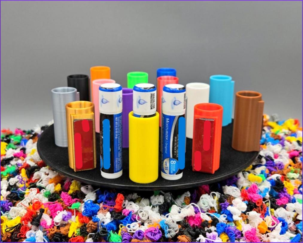 Stick-On Lip Balm Holder | Car Console & Desk Organizer