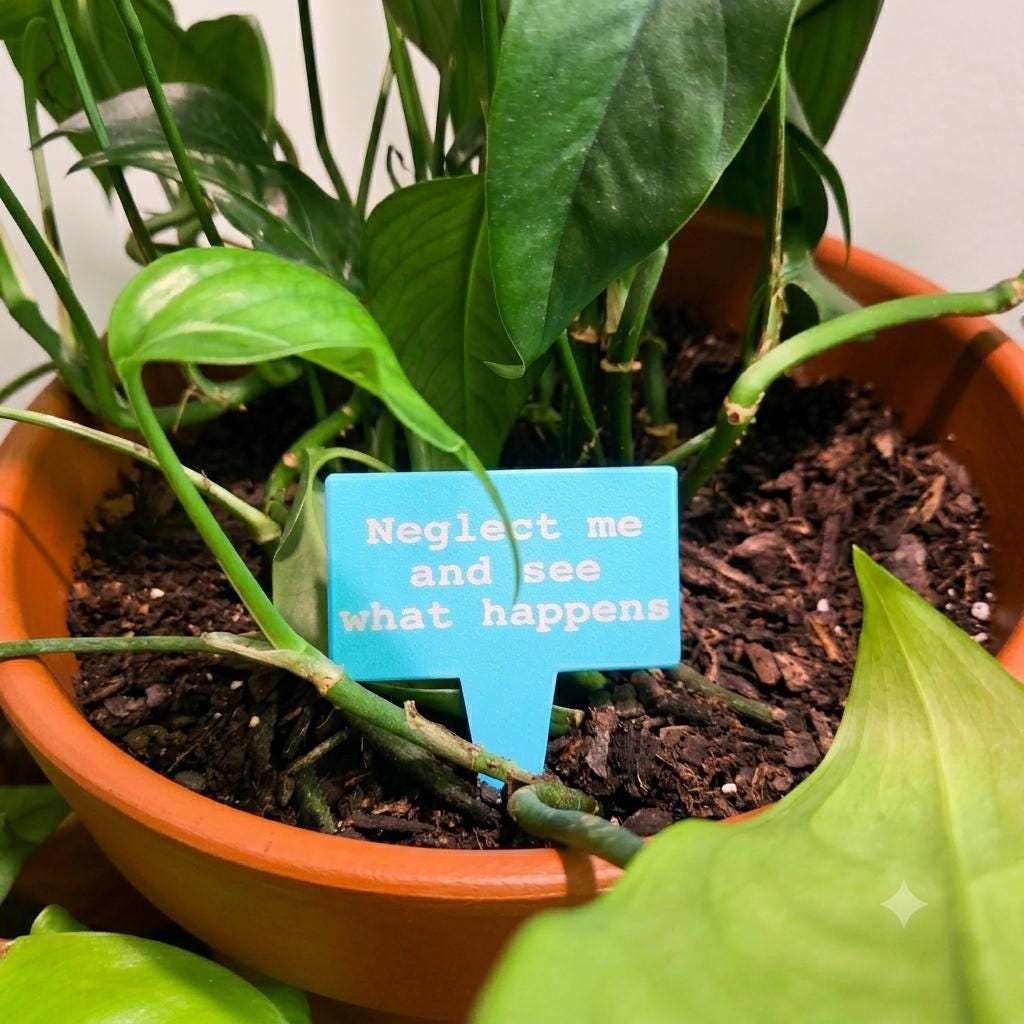 Sarcastic Plant Stakes Set of 10 – Funny 3D Printed Plant Markers