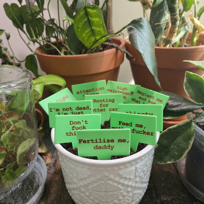 Sarcastic Plant Stakes Set of 10 – Funny 3D Printed Plant Markers