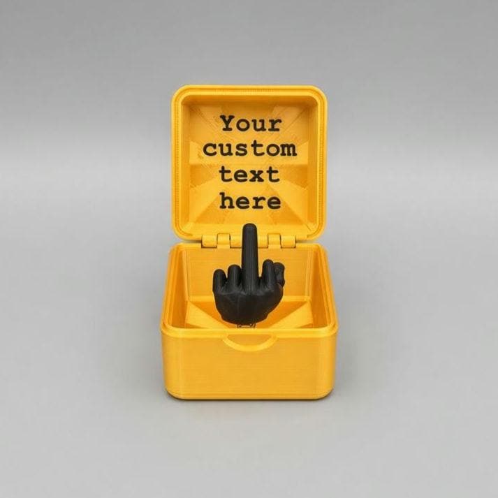 Personalized Middle Finger Prank Box – Inside Lid Message