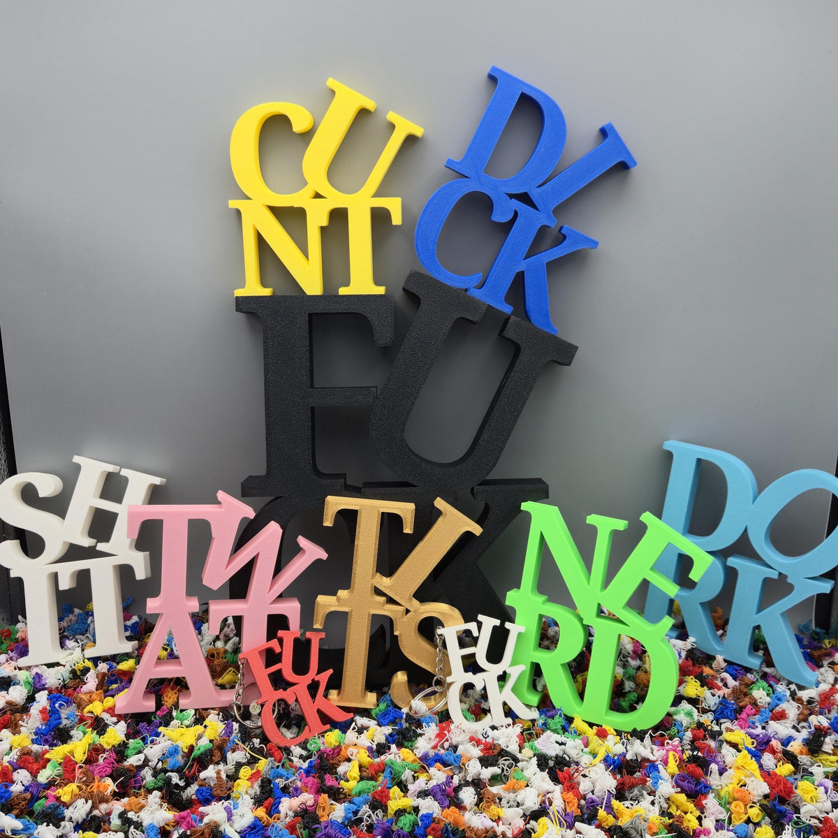 Custom Stacked 4-Letter Word Sign – Funny 3D Printed Decor